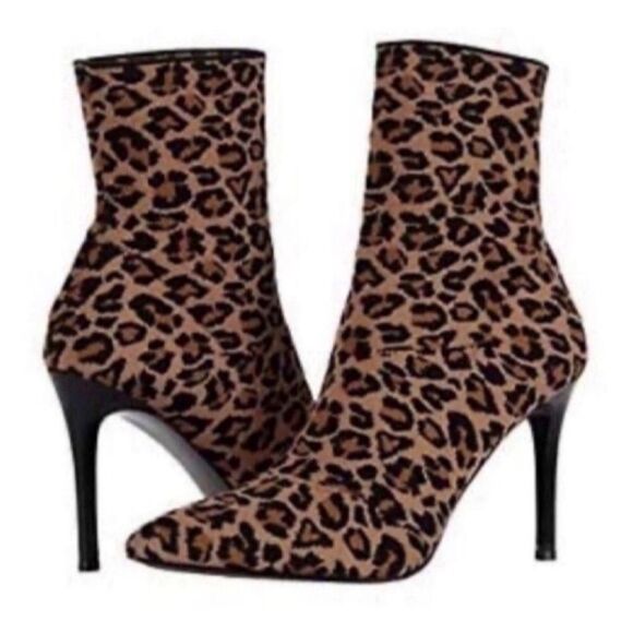 Steve Madden Leopard Print Stiletto Ankle Boots Size 6 - Picture 11 of 12